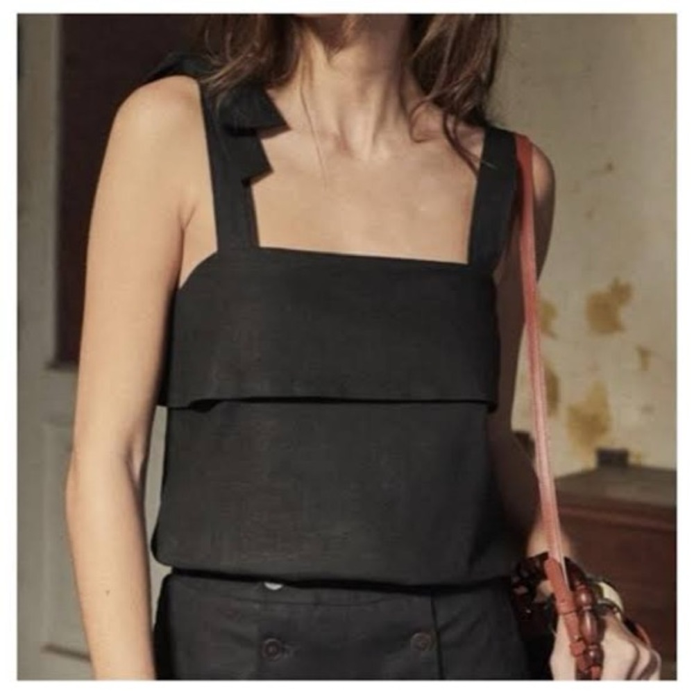Sezane Isa Top Black Size 38 or U.S. 6